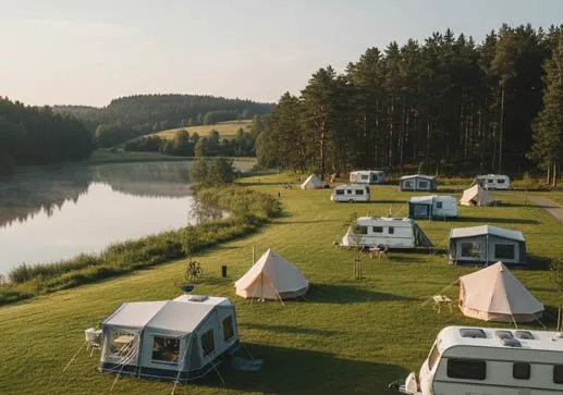 Camping i Region Midtjylland med natur, sø og campingplads i smukke omgivelser